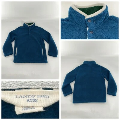 Chaqueta polar Land’s End Kids 1/4 Snap talla 7 azul 100 % poliéster YGI K4-78 Foto 1 de 4