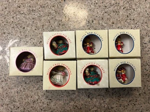 Muffy Vanderbear Tree Ornaments 1993 NABCO Christmas Bear Lot of 7 NEW! - Picture 1 of 2