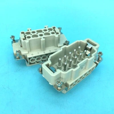 1 set HDC-HE-010M HDC-HE-010F 10-pin heavy duty connector dead socket / plug 16A - Image 1 of 4