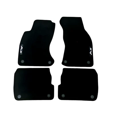 Car Floor Mats Velour For Audi A6 C5 S6 RS6 Waterproof Black Carpet Liners New - Image 1 of 4
