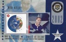 2002     # 1935e    NHL ALL STARS  - RED KELLY        HOCKEY CARD & STAMP