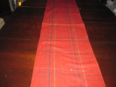 Wool MultiColored Irreversible Green Table Runner 88" x 15 " EUC - Image 1 of 4