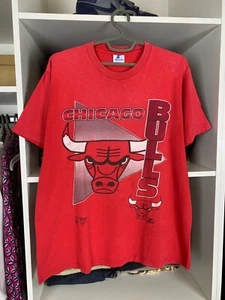 Vintage Chicago Bulls Starter Made in USA Single Stitch Faded T-shirt Size M - Picture 1 of 24
