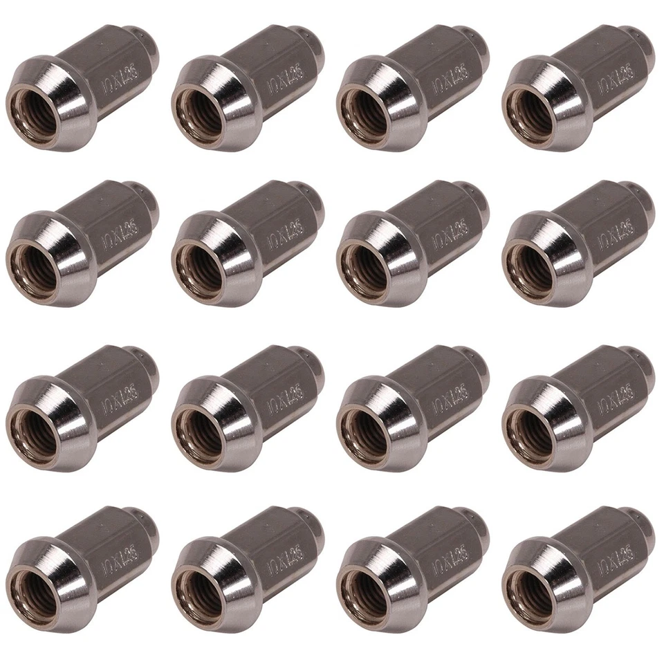 Set of ITP Tapered Chrome Lug Nut 10mm x 1.25mm Thread Pitch w/14mm Head 16 pcs - Image 1 of 1