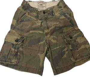 Pantaloncini corti Hollister Army Fatigue Camo Cargo pesanti invecchiati da uomo taglia 33 - Foto 1 di 9