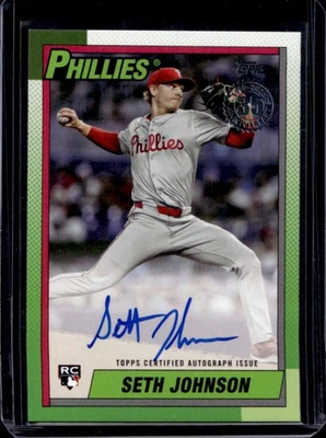 2025 Topps Update Seth Johnson 1990 Auto RC Rookie #90B2-SJ Phillies - Image 1 of 2