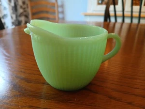 Vintage Fire King Jadeite Jane Ray Ribbed Creamer - Picture 1 of 4