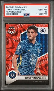 Christian Pulisic 2021-22 Panini Mosaic #2 Reactive Red PSA 10 Gem Mint - Picture 1 of 2