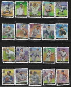 US Sc# 3408 33c LEGENDS OF BASEBALL USED SET of 20 OFF PAPER SOUND - Picture 1 of 1