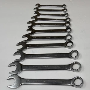 Juego de llaves combinadas Bonney Tools EE. UU. pulido completo SAE/lote 12 puntos 11/32 - 3/4 - Imagen 1 de 21