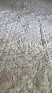 Simply Shabby Chic Full/Queen Quilt Green Pink Blue Floral Border Reversible - Picture 1 of 12