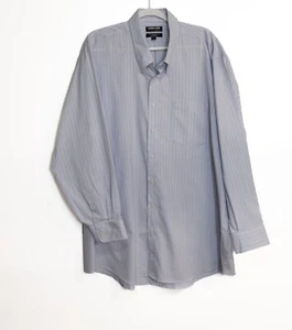 Kirkland Signature Para Hombres Ajuste Tradicional Talla 19 Sin Planchar Azul Rayas Abotonadas S - Imagen 1 de 8