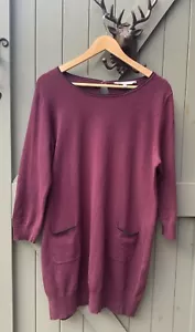 Redherring Women's Burgundy 3/4 Sleeves Jumper Dress sz uk20 - Picture 1 of 12