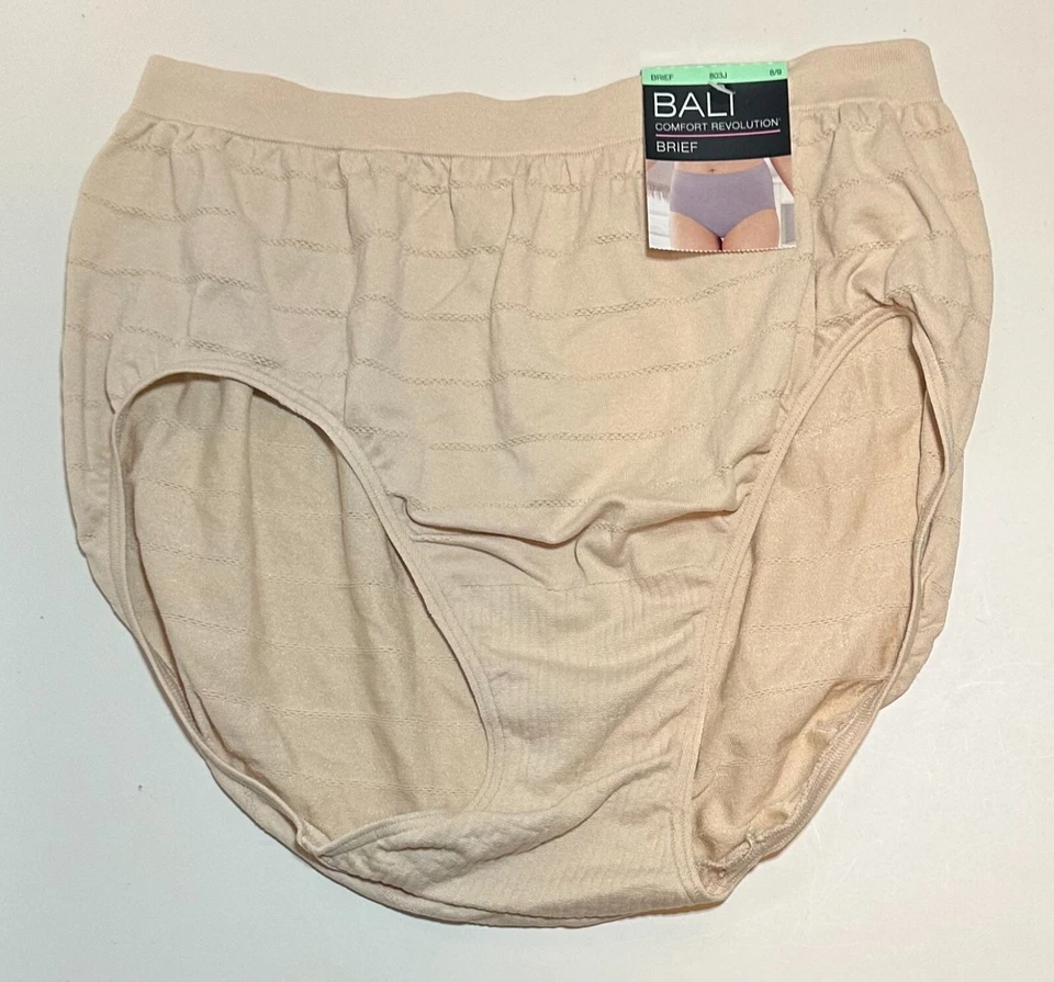 Nuevo con etiquetas Bali Comfort Revolution Calzoncillo Panty 803J Suave Taupe Talla 8/9 Foto 1 de 1