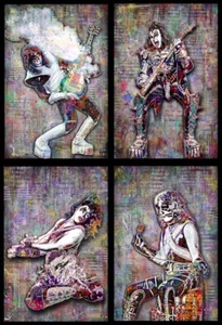 Póster KISS los 4 pósters KISS Ace Peter Gene Paul 12x18 pulgadas envío gratuito EE. UU. - Imagen 1 de 1