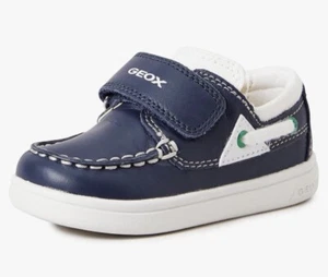 Mocasines Geox Boys J Djrock, B022CC azul marino/blanco Reino Unido infantil Reino Unido talla 7 UE 234 #989 - Imagen 1 de 17