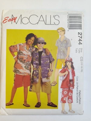 Shirt Shorts Hat Girls Boys 12 14 16 McCalls 2744 Sewing Pattern Cut McCall's - Image 1 of 4