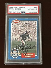 FRANK GIFFORD SIGNED Autographed GIANTS  SWELL HOF CARD PSA/DNA Auto Signed