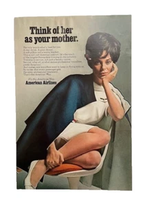 1968 American Airlines Anzeige - Stewardess als Mutter - Bild 1 von 1