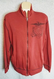 Giacca Polo Jeans Vintage Co Ralph Lauren Rosso Ruggine Grande Logo Full Zip Tg L - Foto 1 di 5
