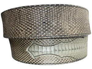 Nocona Belt 34 Snakeskin Genuine Snake 1.5in WIDE Stitched Leather NO BUCKLE - Picture 1 of 14