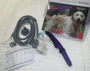 Watersong Dog Shower Attachment: Pet Shower Sprayer W/ Hose Purple Sprayer - Picture 1 of 18