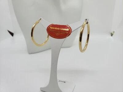 ORECCHINI A CERCHIO DI GRANDE DIMENSIONE ORO GIALLO 750 18KT 3,3 GRAMMI (5092)  - Immagine 1 di 4