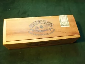 Caja de cigarros de madera Calixto Lopez con tapa deslizante con sello - Imagen 1 de 5