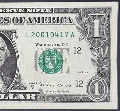April 17, 2001 Birthday Note Fancy Serial Number One Dollar Bill - Image 1 of 3