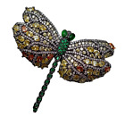 51x58MM Multi Color Cz Pave Dragonfly Shape Brooch