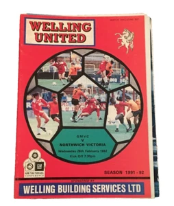 WELLING UNITED V NORTHWICH VICTORIA - GM VAUXHALLCONFERENCE - 26/2/1992 - Picture 1 of 1