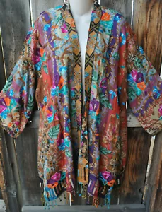 ART TO WEAR GIACCA MIKADO RICAMATA COLORATA DI ANU, TAGLIA SMALL, NUOVA CON ETICHETTA! - Foto 1 di 4