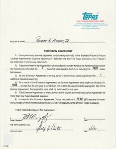 Rob Murphy - Signed Topps Baseball Card Contract Topps COA Reds Dodgers Yankees