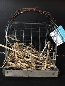 Easter Modern Farm Small Tabletop Wire Cage Decor 6” X 6” Celebrate It New - Picture 1 of 3