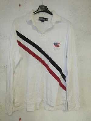 Polo by RALPH LAUREN custom fit LOS ANGELES Xth &932 blanc manches longues M - Photo 1/3