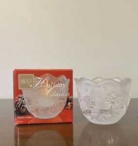 Mikasa mattiert 3" Santa Windlicht Kristall Glas Kerzenhalter Germany offene Box - Bild 1 von 12