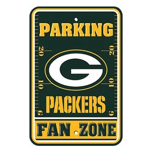 New NFL Green Bay Packers Home Office Bar Decor Parking Sign FAN ZONE 12" x 18" - Picture 1 of 1