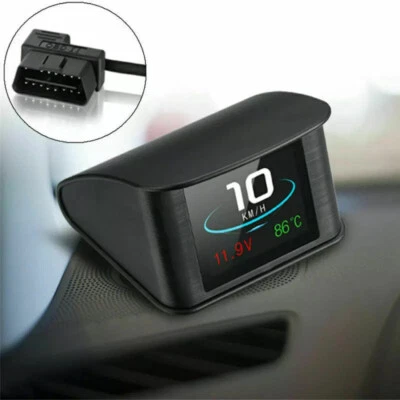 HUD Computer Car Digital OBD2 Display Temperature Gauge ECU Speedometer Coolant - Image 1 of 4