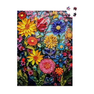 Lebendige chromatische Blütenblätter Holzpuzzle 1000 Teile, Frühling Blume Puzzle - Bild 1 von 1
