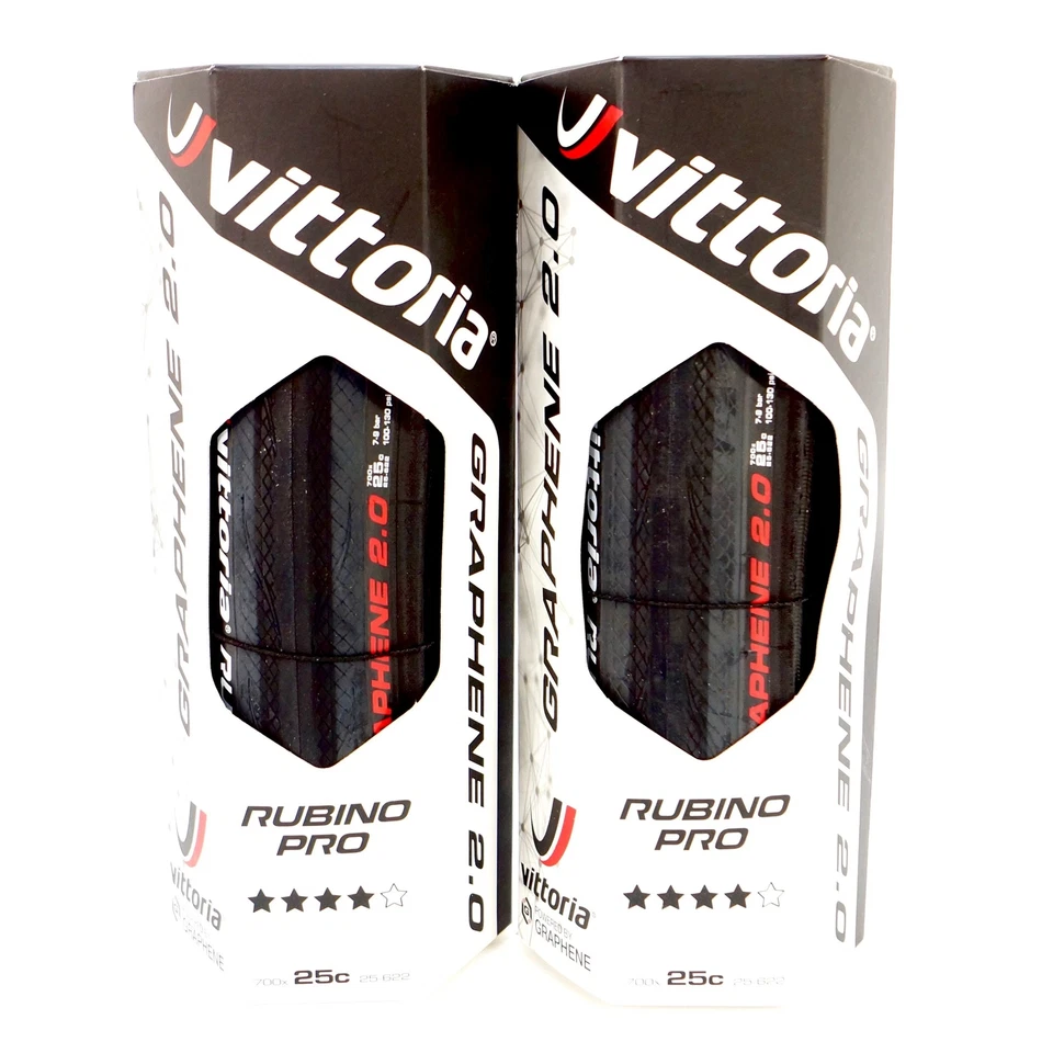 Vittoria Rubino Pro G2.0 Road Clincher Tire 700x25C Full Black 1 Tire or 2 Tire - image 1 of 1