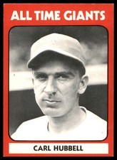 1980 TCMA All Time New York Giants Carl Hubbell #3 Mid Grade New York Giants