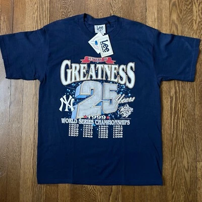 Camiseta De Colección New York Yankees Serie Mundial 1999 - Lee Sport Nuevo Antiguo Stock - Nueva Con Etiquetas Foto 1 de 4