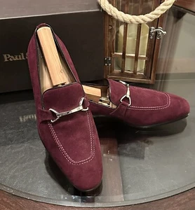 Paul Stuart Herren Größe 9M Halbschuhe Schuhe Leder Made in Italy Burgund Neu Karton - Bild 1 von 14