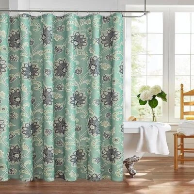 spring home Fabric Shower Curtain 72" X 72", green  Printed Bathroom Curtains - Image 1 of 4