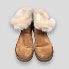 UGG Cathie Suede Lined Faux Fur Short Boots Chestnut 1109852 Size 9 