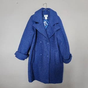 NWoT Women's ANTHONY RICHARDS Berber Blue Coat Jacket Button Front XL - Picture 1 of 10