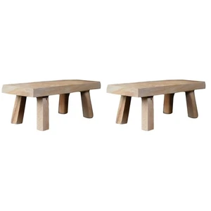 2 Pieces Cliff Wood Ornaments Child Toddler Wooden Stool - Picture 1 of 12