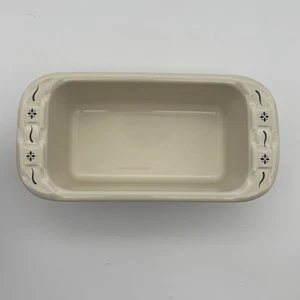 Longaberger Keramik gewebt Traditionen kleine Laib Backform Schale blau Brot - Bild 1 von 7