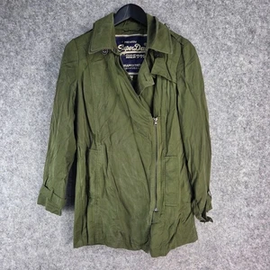 Superdry Jacket Mens Medium Green Zip Draped Trench 13270 - Bild 1 von 13