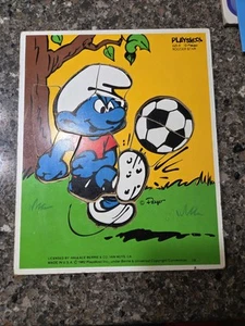 Rompecabezas Pitufo Estrella Fútbol Playskool De Colección Hecho en Estados Unidos 1982 - Imagen 1 de 3